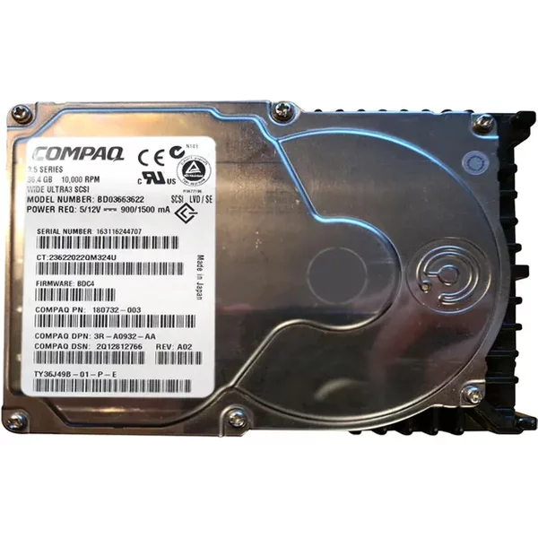 HP BD036636221 | 36GB 10000RPM Ultra 160 Scsi 3.5-Inch 16MB Cache Hot Swap Hard Drive-image