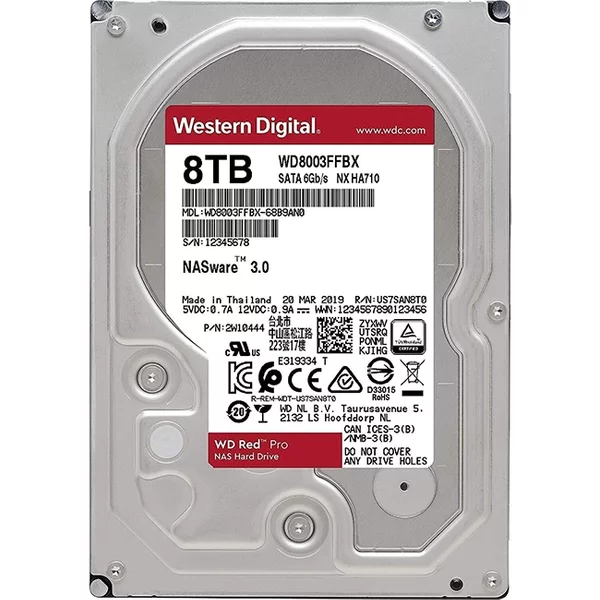 Western Digital WD8003FFBX | Red Pro Air 8TB 3.5-Inch 6Gb/S Sata 7200RPM 256MB Cache NAS Hard Drive-image