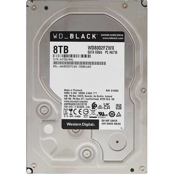 Western Digital WD8002FZWX | Black 8TB 3.5-Inch 6Gb/S Sata 7200RPM 128MB Cache Gaming Hard Drive-image