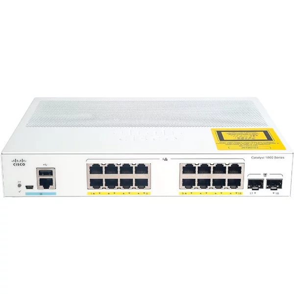 Cisco C1000-16FP-2G-L-RF | Catalyst C1000 Series C1000-16P 16 X Ports Poe+ 10/100/1000Baset + 2 X Sfp Ports Layer 2 Managed Gigabit Ethernet Network Switch-image