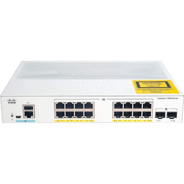 Cisco C1000-16P-E-2G-L-RF | Catalyst 1000 Series C1000-16P 16 X Ports Poe+ 10/100/1000Baset + 2 X Sfp Ports Layer 2 Managed Gigabit Ethernet Network Switch-image