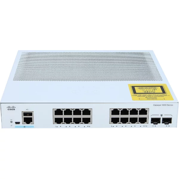 Cisco C1000-16T-2G-L | Catalyst C1000 Series 1000-16T-2G 16 X RJ-45 Ports 10/100/1000Base-T + 2 X Sfp Ports Layer 2 Managed Rack-Mountable Gigabit Ethernet Network Switch-image