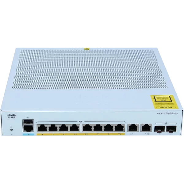 Cisco C1000-8FP-2G-L | Catalyst 1000 Series C1000-8P-E-2G 8 X Ports Poe+ 10/100/1000Base-T + 2 X Ports Combo Sfp Layer 2 Managed Gigabit Ethernet Network Switch-image