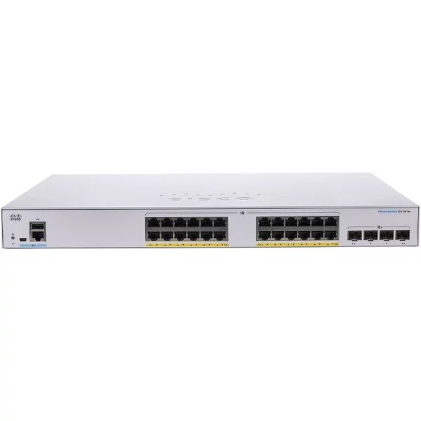 Cisco CBS350-24P-4G-NA | Business 350 Series CBS350-24P-4G 24 X RJ-45 Ports Poe+ 10/100/1000Base-T 4 X Sfp Ports Layer 3 Managed Rack-Mountable Gigabit Ethernet Network Switch-image