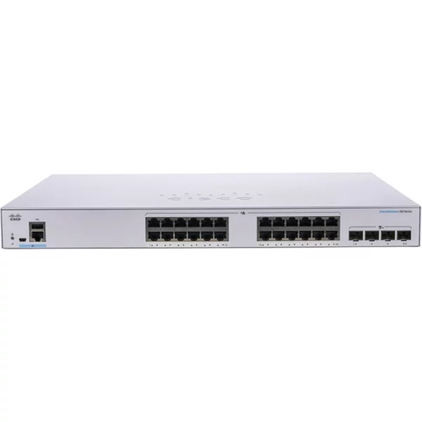 Cisco CBS350-24T-4X-NA-RF | Business 350 Series CBS350-24T-4X 24 X RJ-45 Ports 10/100/1000Base-T 4 X Sfp+ Ports Layer 3 Managed Rack-Mountable Gigabit Ethernet Network Switch-image