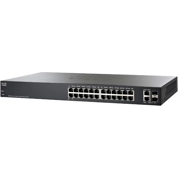 Cisco SF220-24-K9 | Small Business 220 Series SF220-24 24 X Ports 10/100Base-T + 2 X RJ-45/SFP Layer 2 Managed Rack-Mountable Fast Ethernet Network Switch-image