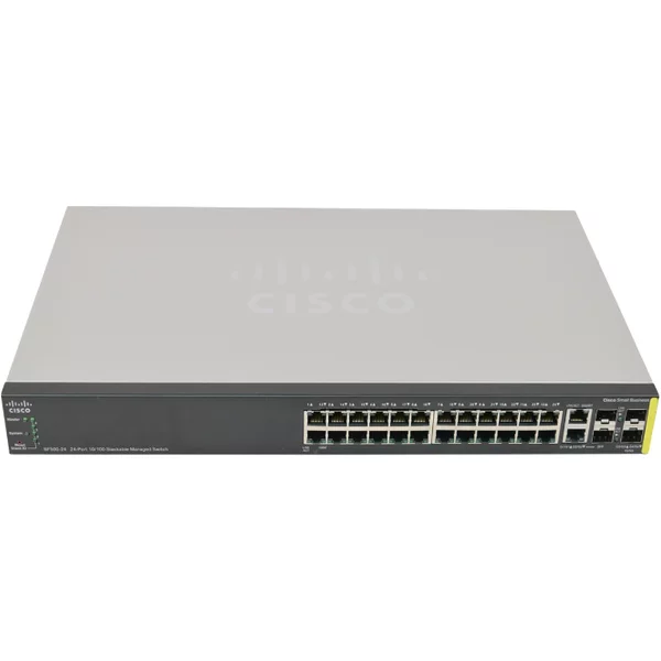 Cisco SF500-24-K9-NA | Small Business 500 Series SF500-24 24 X Ports 10/100Base-Tx + 2 X Ports Combo Sfp + 2 X Ports Sfp Rack-Mountable Layer 3 Managed Fast Ethernet Network Switch-image