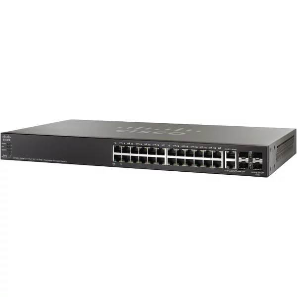 Cisco SF500-24MP-K9-G5 | SF500-24MP Layer 3 Switch - 24 Ports - Manageable - 10/100Base-Tx, 1000Base-X - 3 Layer Supported - 4 Sfp Slots --image