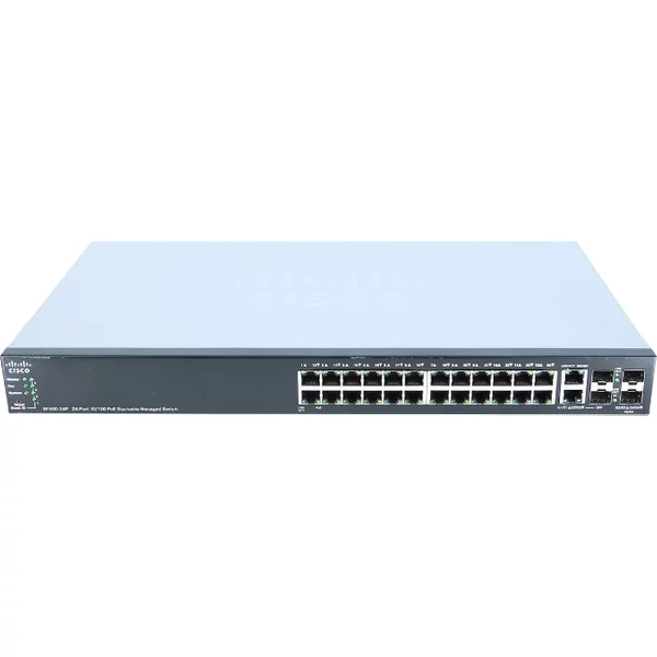 Cisco SF500-24P-K9-G5 | Small Business SF500-24P 24-Ports Sfp 10/100Base-T Poe Manageable Layer 2 Rack-Mountable 1U Fast Ethernet Switch-image