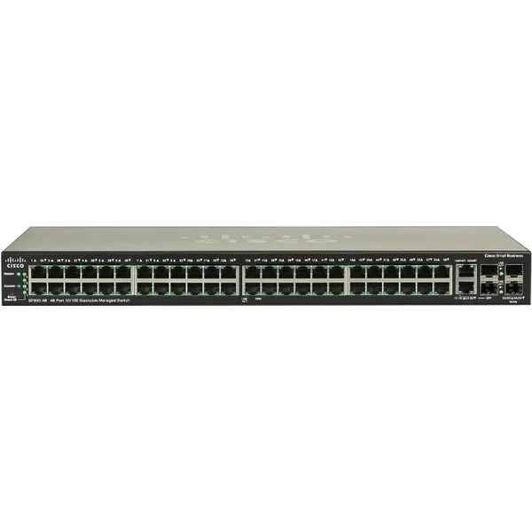 Cisco SF500-48-K9-NA | Small Business 500 Series 48 X RJ-45 Ports Poe 10/100Base-Tx + 2 X Combo Gigabit Sfp Ports + 2 X Sfp Ports Layer 3 Managed Rack-Mountable Stackable Fast Ethernet Network Switch-image