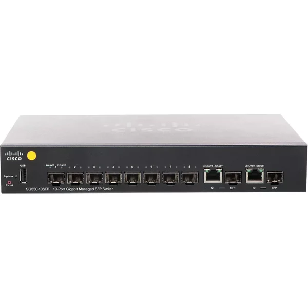 Cisco SG350-10SFP-K9 | Small Business SG350-10SFP 8 X Ports 10/100/1000Base-Tx + 2 X Sfp Ports Layer 3 Gigabit Ethernet Switch-image