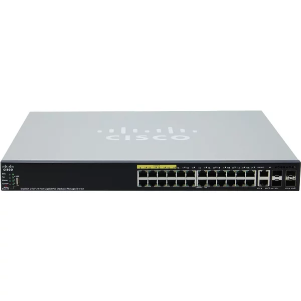 Cisco SG550X-24MP-K9 | Small Business 550X SG550X-24MP 24 X RJ-45 Ports Poe+ 1000Base-T + 2 X Combo RJ-45/SFP+ Ports + 2 X Sfp+ Ports Layer 3 Managed Stackable Rack-Mountable Gigabit Ethernet Network Switch-image