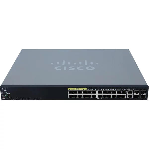 Cisco SG550X-24P-K9NA-RF | Small Business Poe+ 2+ 4 X Ports X 10/100/1000Base-T + 4 X Sfp+ Layer 3 Managed Rack-Mountable Gigabit Ethernet Network Switch-image