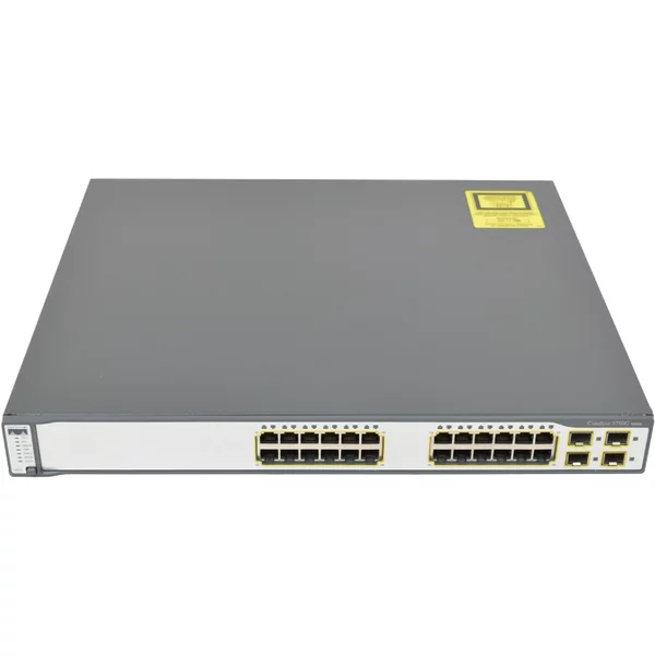 Cisco WS-C3750G-24TS-S | Catalyst 3750 Series 3750G-24TS 24 X RJ-45 Ports 10/100/1000Base-T + 4 X Sfp Ports Layer 3 Managed 1U Rack-Mountable Gigabit Ethernet Network Switch-image