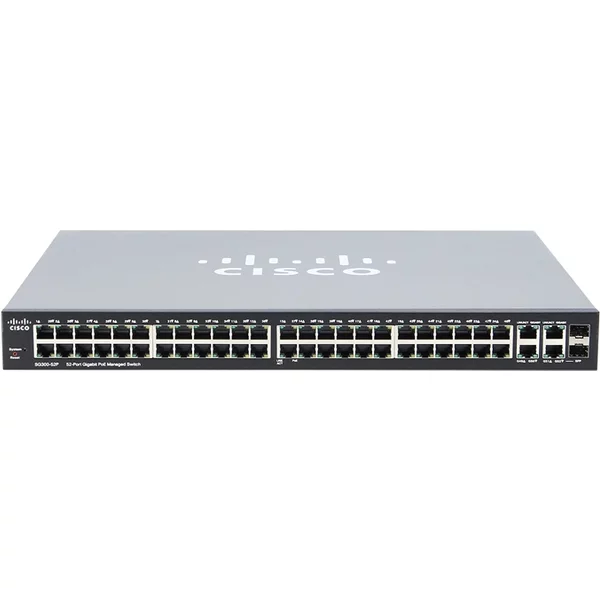 Cisco SG300-52P-K9-NA | Small Business 300 Series SG300-52P-K9-NA RJ-45 Poe+ 52 X Ports 10/100/1000Base-T + 2 X Combo Gigabit Sfp Layer 3 Managed Desktop Rack Mountable 1U Gigabit Ethernet Switch-image