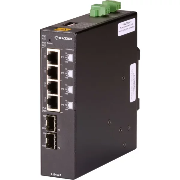 Black Box LIE402A | 4 X Ports 1000Base-T Poe++ + 2 X Ports 1000Base-X Sfp Layer 2 Gigabit Ethernet Temperature Industrial Network Switch-image