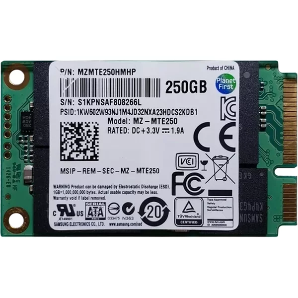 Samsung MZMTE250HMHP | 840 Evo Series 250GB Tlc Sata 6Gb/S AES-256 Fde Msata Internal Solid State Drive-image
