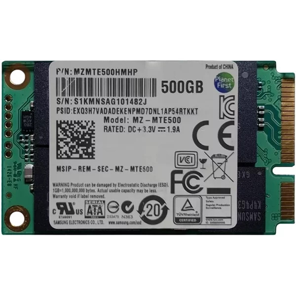 Samsung MZ-MTE500 | 840 Evo Series 500GB Msata 6Gb/S Sata 1GB Cache V-NAND 3Bit Mlc Solid State Drive-image