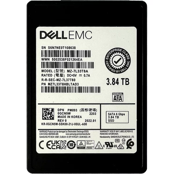 Samsung MZ7L33T8HBLTAD3 | PM893 Series 3.84TB 2.5-Inch 6Gb/S Sata V-NAND Tlc Solid State Drive-image