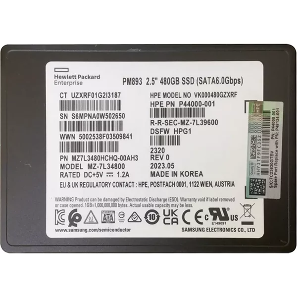 Hp P44000-001 | 480GB Sata 6Gb/S 2.5-Inch Solid State Drive-image