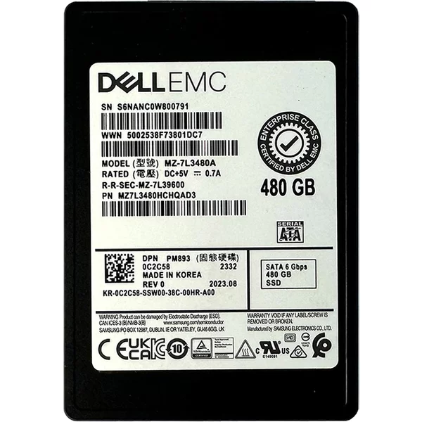 Dell 0C2C58 | 480GB Sata 6Gb/S Mixed Use 2.5-Inch Solid State Drive-image