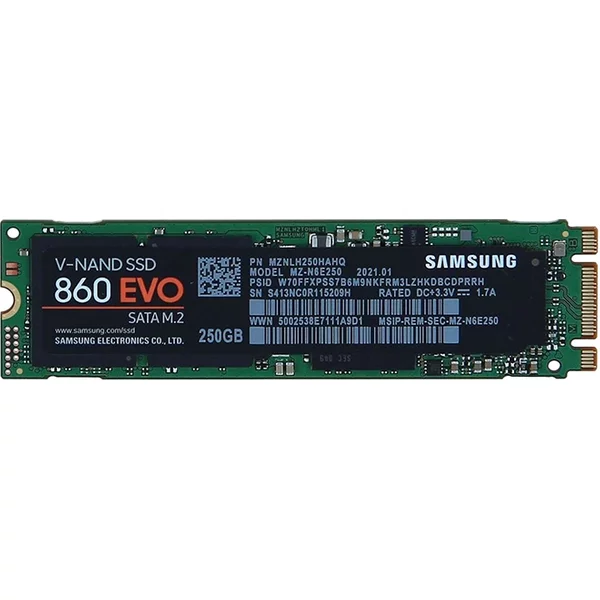 Samsung MZ-N6E250 | 860 Evo Series 250GB M.2 2280 6Gb/S Sata 512MB Cache V-NAND 3Bit Mlc Solid State Drive-image