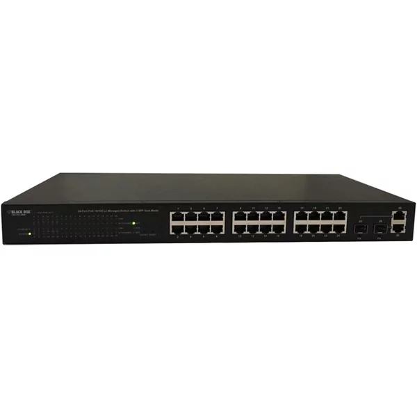 Black Box LPB201A | 24-Ports 10/100 Poe Switch L2 Managed W/2Sfp Dual Pt-image