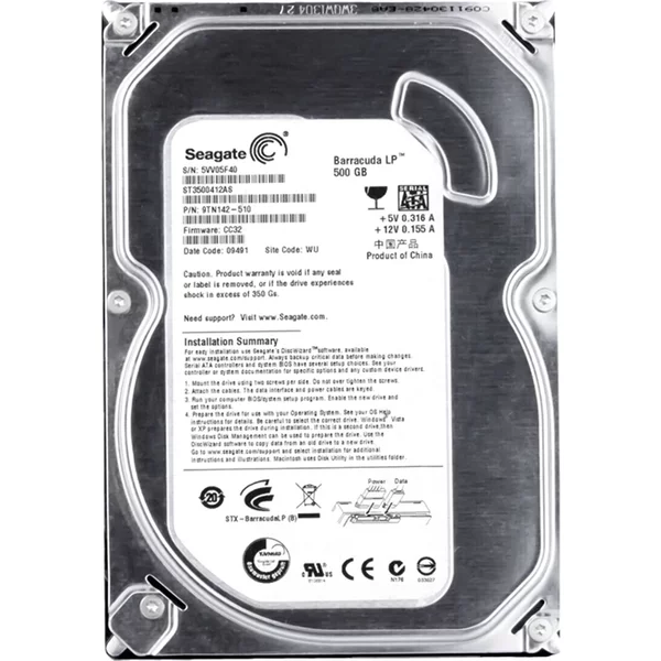 Seagate ST3500412AS | Barracuda LP 500GB 3.5-Inch 3Gb/S Sata 5900RPM 16MB Cache Desktop Hard Drive-image