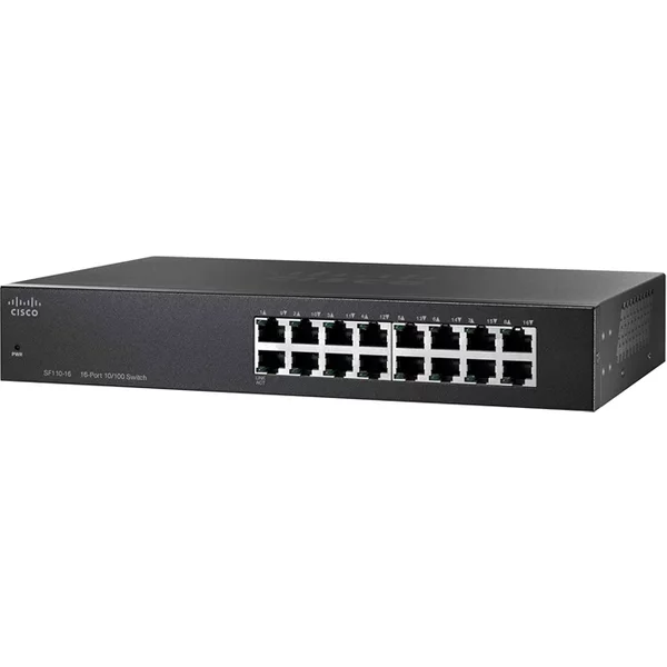 Cisco SF110-16 | Small Business Poe RJ-45 16-Port X 10/100Base-Tx Unmanaged Wall-Mountable Fast Ethernet Desktop Switch-image