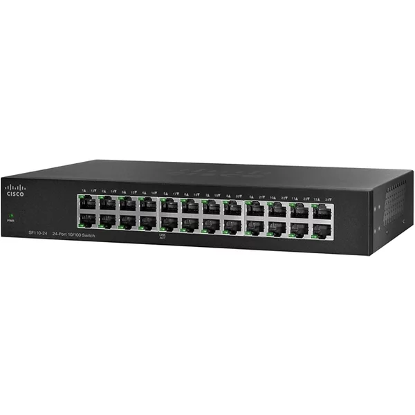 Cisco SF110-24-NA | Small Business 110 Series SF110-24 24 X RJ-45 Ports 10/100Base-Tx Layer 2 Unmanaged Rack-Mountable Fast Ethernet Network Switch-image