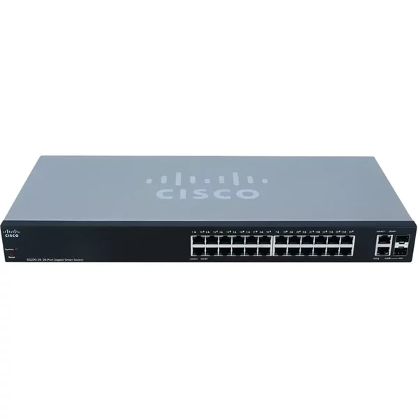 Cisco SG220-26 | Small Business 220 Series 24 X Ports 10/100/1000Base-T + 2 X Ports RJ-45/SFP Rack-Mountable Layer 2 Managed Gigabit Ethernet Network Switch-image