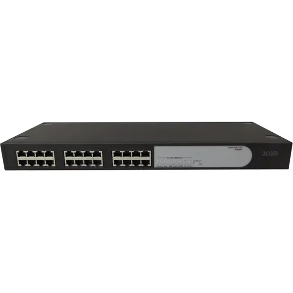 3Com 3CBLUG24-US | Baseline 2824 24 X RJ-45 Ports 10/100/1000Base-T Layer 2 Unmanaged Rack-Mountable Gigabit Ethernet Network Switch-image