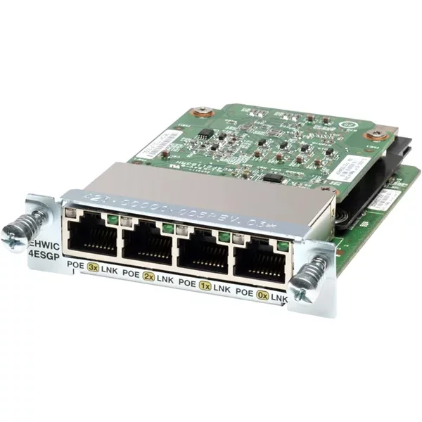 Cisco EHWIC-4ESG-P | 4-Ports 10/100/1000Base-Tx Gigabit Etherswitch Enhanced High-Speed Wan Interface Card With Poe-image
