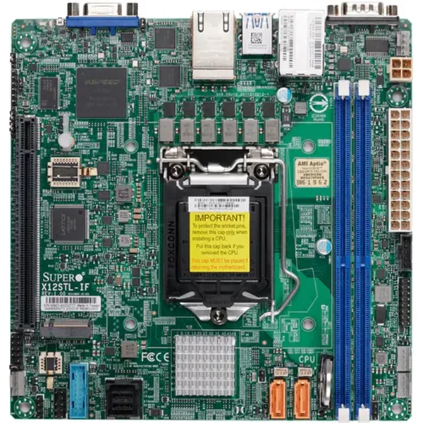Supermicro X12STL-IF | Socket LGA1200 Intel C252 Chipset Mini-Itx System Board (Motherboard) Supports Pentium/Xeon E-2300 DDR4 2X Dimm-image