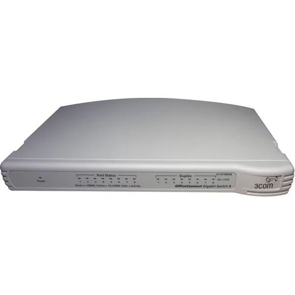 3Com 3C1670800B-ME | Officeconnect 8 X RJ-45 Ports 10/100/1000Base-T Layer 2 Managed Rack-Mountable Gigabit Ethernet Network Switch-image