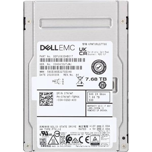 Kioxia KPM7XRUG7T68 | PM7-R Series 7.68TB Sas 24Gb/S Read Intensive 2.5-Inch Internal Solid State Drive-image