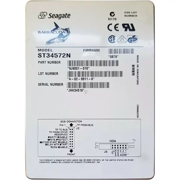 Seagate ST34572N | 4GB 7200RPM Ultra Scsi 3.5-Inch 512KB Cache Hard Drive-image