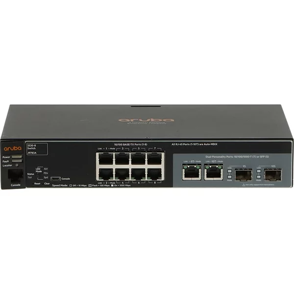 Hp J9783A#ABA | Aruba 2530 Series 2530-8 8 X RJ-45 10/100Base-Tx And 2 Combo Gigabit Sfp Ports Layer 2 Managed Fast Ethernet Network Switch-image