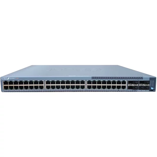 Juniper EX4100-F-48P | EX4100 Series 48 x Ports PoE+ 1000Base-T + 4 x Ports 10GbE Uplinks + 4 x Ports 10GbE Stacking/Uplink Ports Layer 3 Managed 1U Rack-mountable Gigabit Ethernet Network Switch