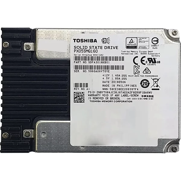 Toshiba SDFA301NKB01 | 1.6TB Multi-Level Cell SAS 12Gb/S Write Intensive 2.5-Inch Solid State Drive-image