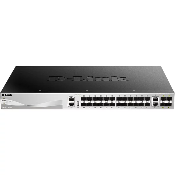 D-Link DGS-3130-30S | DGS-3130 Series 24 X 1000Base-X Sfp (Mini-Gbic) And 2 X 10Gbase-T RJ-45 And 4 X 10G Sfp+ Ports Layer 3 Managed Stackable Gigabit Ethernet Switch-image