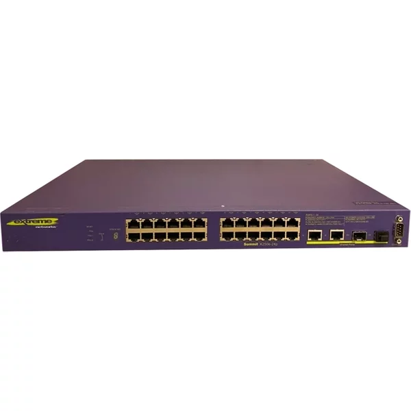 Extreme Networks X250E-24P | Summit 24 x RJ-45 Ports 10/100/1000Base-T + 2 x Combo RJ-45/SFP Ports Layer 3 Managed Stackable Gigabit Ethernet Network Switch