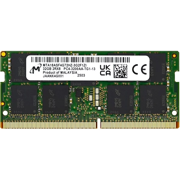 Micron MTA18ASF4G72HZ-3G2F1ZI | 32GB Ddr4-3200Mhz PC4-25600 Ecc Unbuffered Sodimm CL22 2Rx8 1.2V 260-Pin Memory Module-image