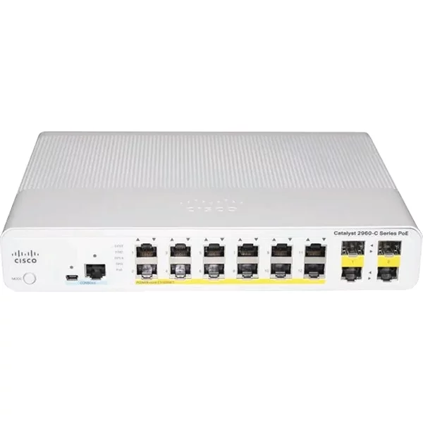Cisco WS-C2960C-12PC-L | Catalyst 2960C Series 2960C-12PC 12 X 10/100Base-Tx RJ-45 Poe And 2 X 1G RJ45/SFP Dual Purpose Uplink Ports Layer 2 Managed Fast Ethernet Network Switch-image