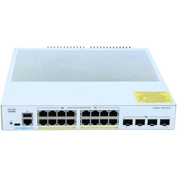 Cisco C1300-16P-4X | Catalyst 1300 Series 1300-16P-4X 16 X 10/100/1000Base-T RJ-45 Poe+ And 4 X 10Gbe Sfp+ Uplink Ports Layer 3 Managed Gigabit Ethernet Switch-image