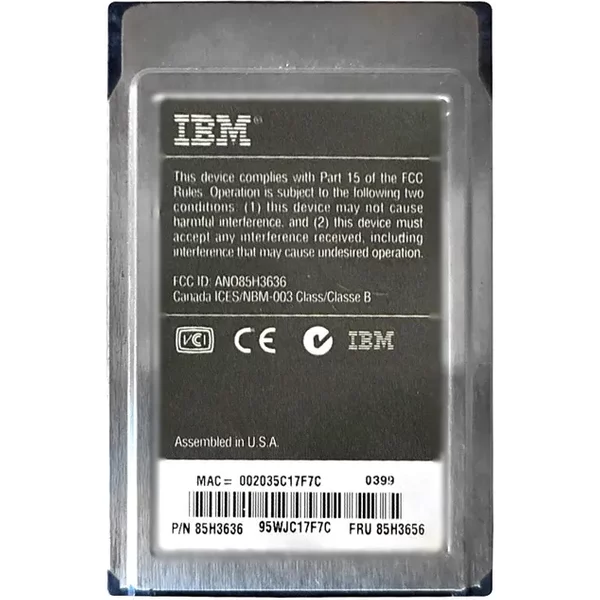 Ibm 85H3636 | Turbo 16/4 Token Ring Pcmcia Pc Card-image
