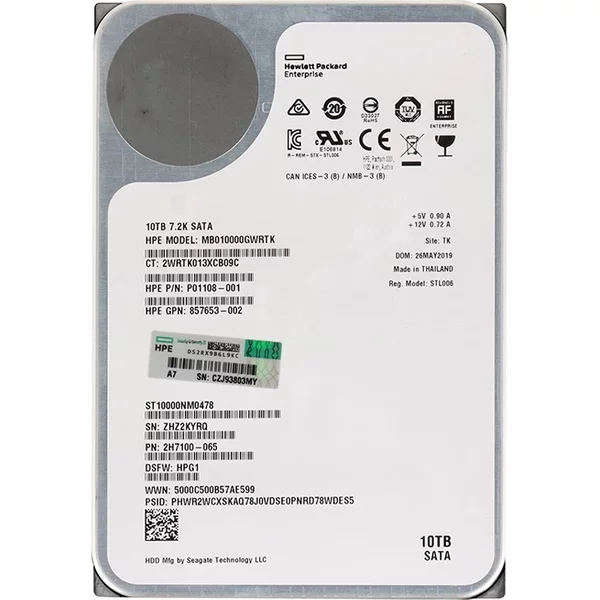 HP P01108-001 | 10TB 7200RPM Sata 6Gb/S (512E) 3.5-Inch Internal Hard Drive-image