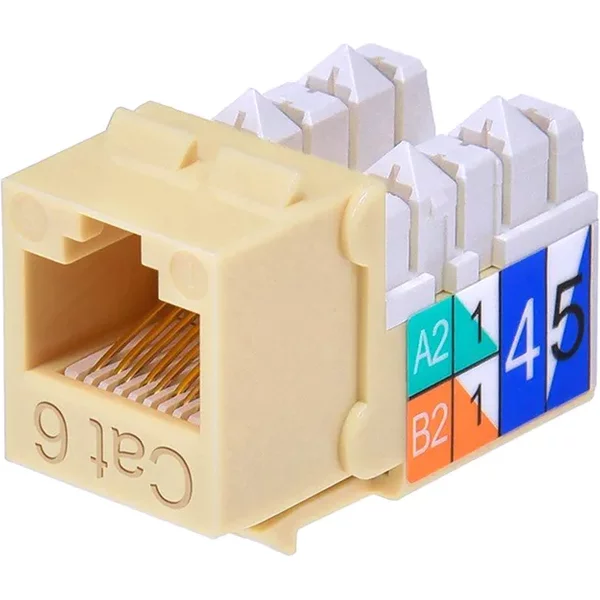 Monoprice 5381 | Cat6 Punch Down Keystone Jack for 22-24AWG Solid Wire Beige