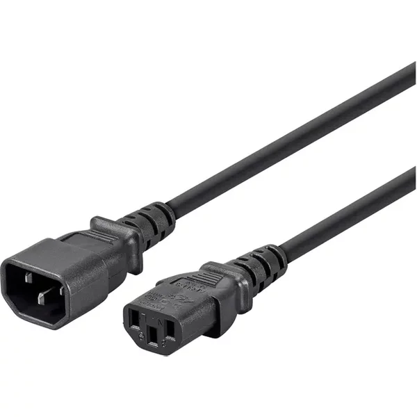 Monoprice 6453 | Extension Cord Iec 60320 C14 To Iec 60320 C13 16AWG 13A/1625W 3-Prong Sjt Black 6Ft-image
