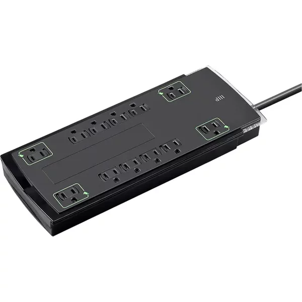 Monoprice 15870 | 12 Outlet Slim Surge Protector 4230 Joules Clamping Voltage 330V 10Ft Cord-image